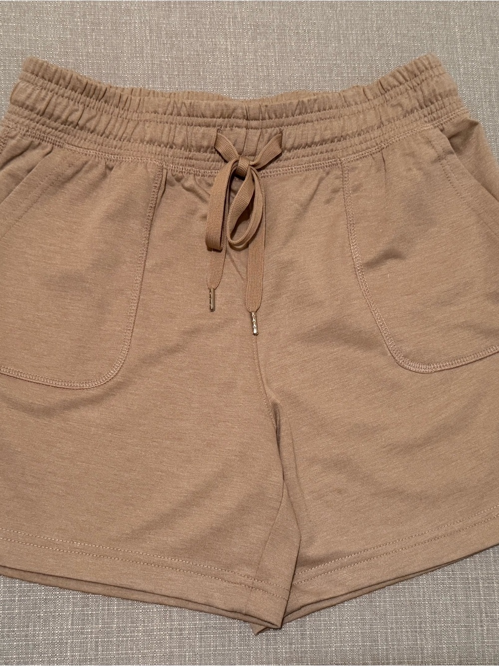 Legend Women’s Taupe Drawstring Lounge Shorts Soft Stretch Casual Size S